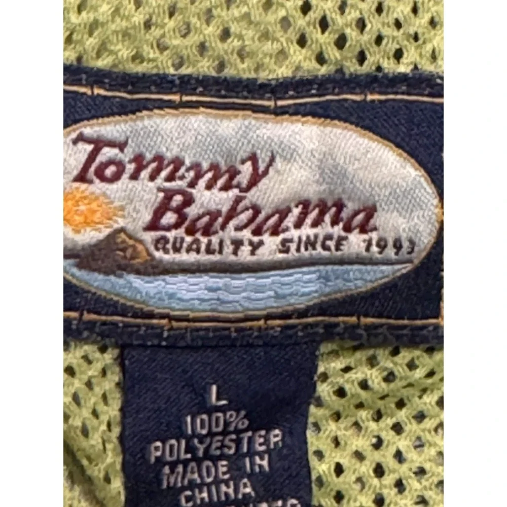 Tommy Bahama Tropical Hawaiian Print Swim Trunks Large Men Black Hula Marlin
